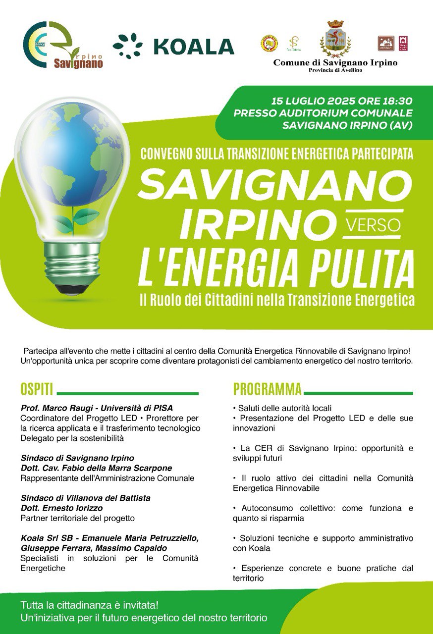 Savignano Irpino verso l’Energia Pulita: Un Convegno per la Transizione Energetica del Territorio